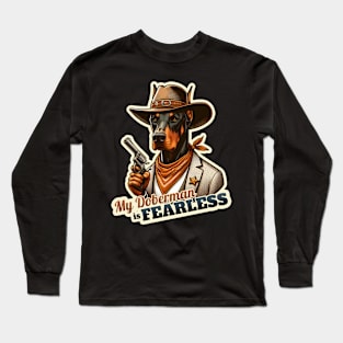 Cowboy Doberman Long Sleeve T-Shirt